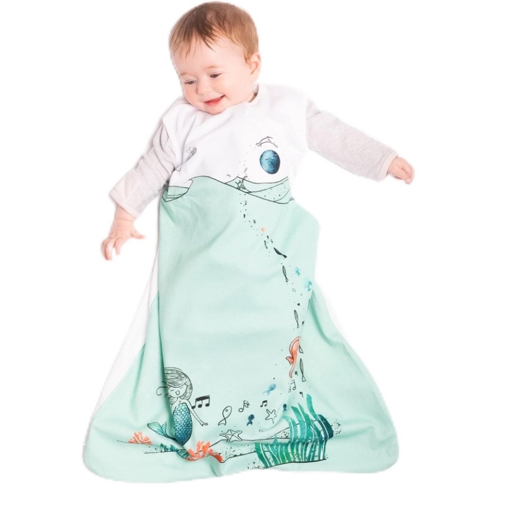 JumpOff Jo Sleep Bag Wearable Blanket Mermaid Green Cotton Sleep Sack Size Small